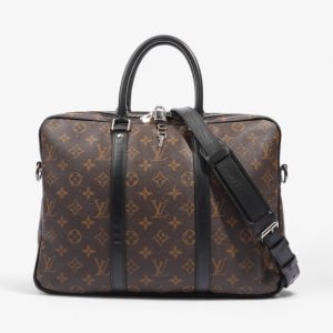 Louis Vuitton Porte-Documents Voyage Monogram / Black Coated Canvas PM