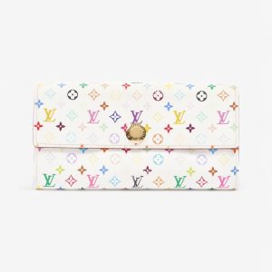 Louis Vuitton Sarah Wallet White / Multicolour Coated Canvas