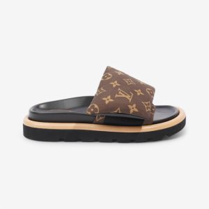 Louis Vuitton Pool Pillow Slides Brown / Beige  Nylon EU 38 UK 5