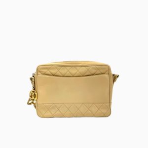 Chanel Camera Bag Beige with gold chains
