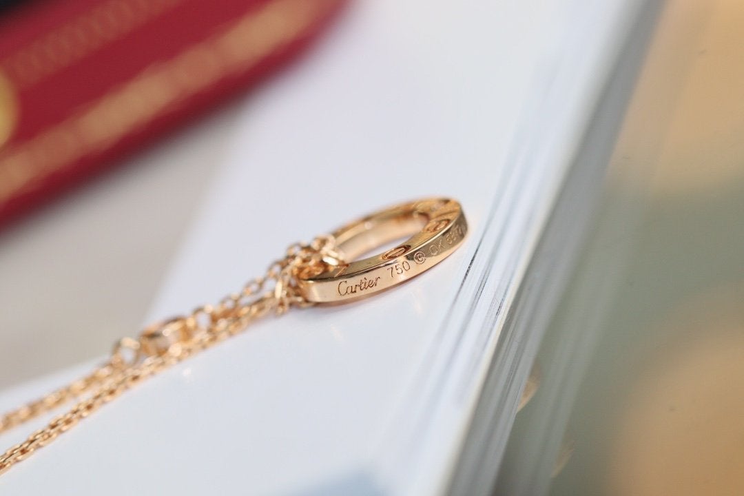 Cartier LOVE NECKLACE ADJUSTABLE ROSE GOLD 2 DIAMOND - Image 6