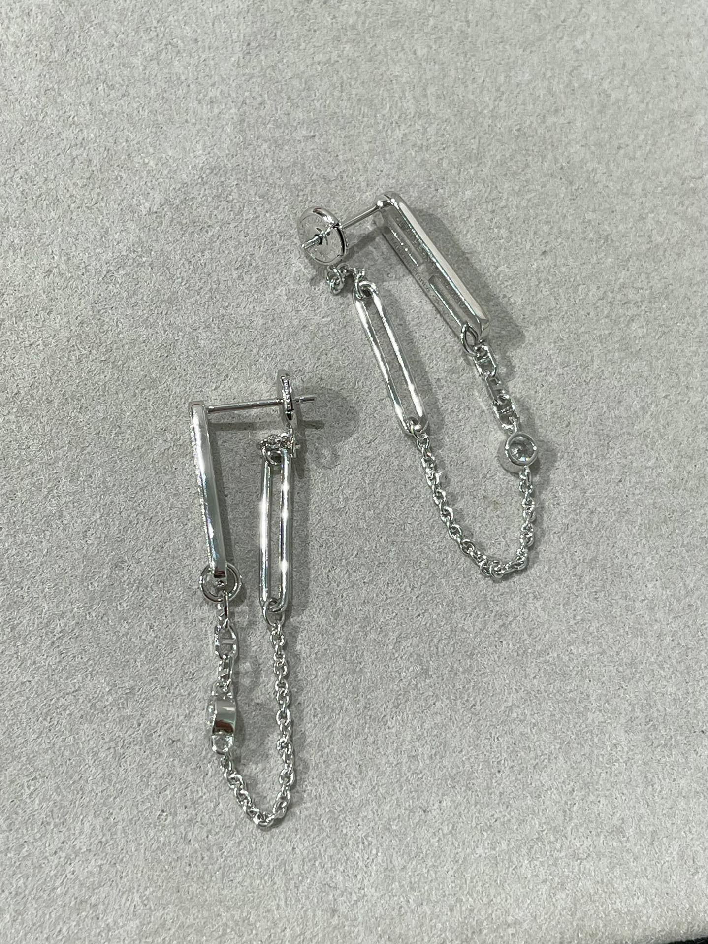 Hermès CHAINE CHAOS DIAMOND DROP EARRINGS - Image 3