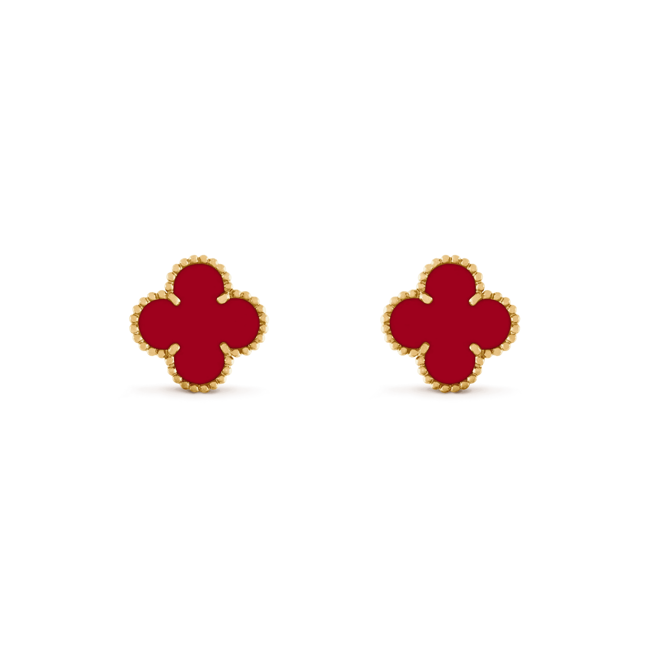 Van Cleef & Arpels CLOVER MEDIUM 1 MOTIFS CARNELIAN EARRINGS