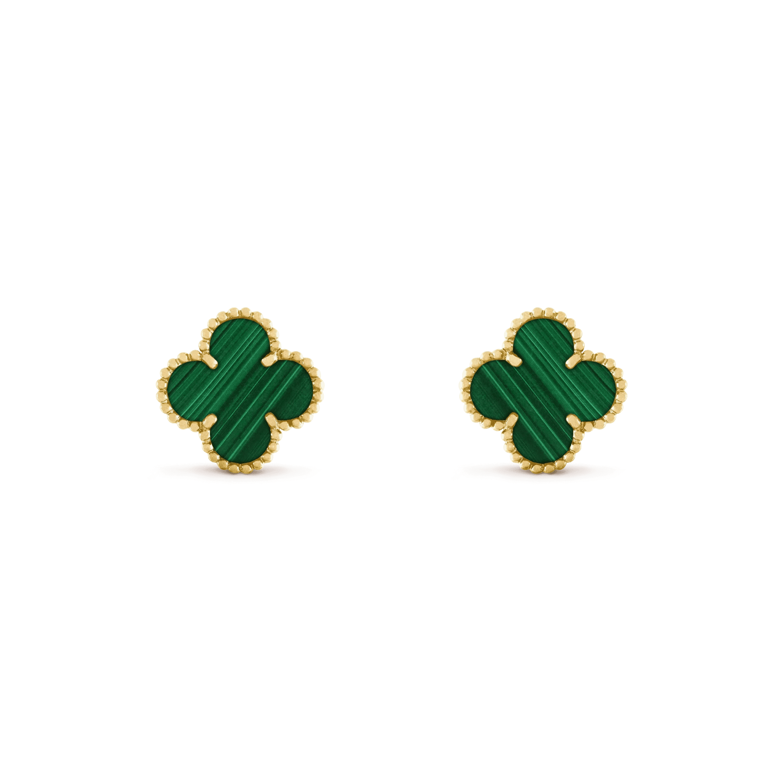 Van Cleef & Arpels CLOVER MEDIUM 1 MOTIFS MALACHITE EARRINGS