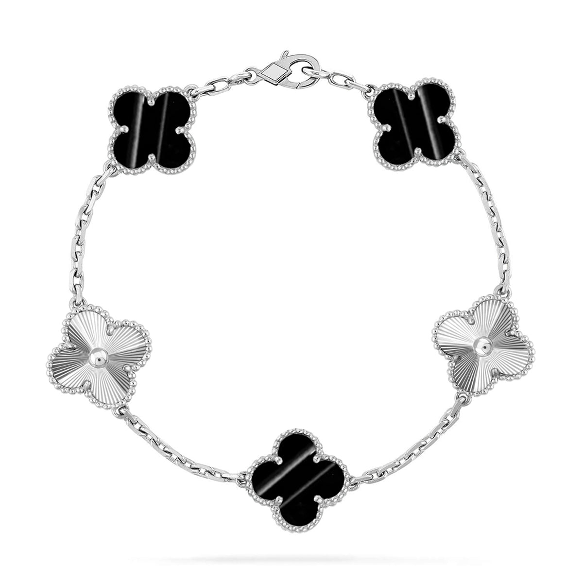 Van Cleef & Arpels CLOVER 5 MOTIF PULSAR STONE BRACELET COLLECTION - Image 10