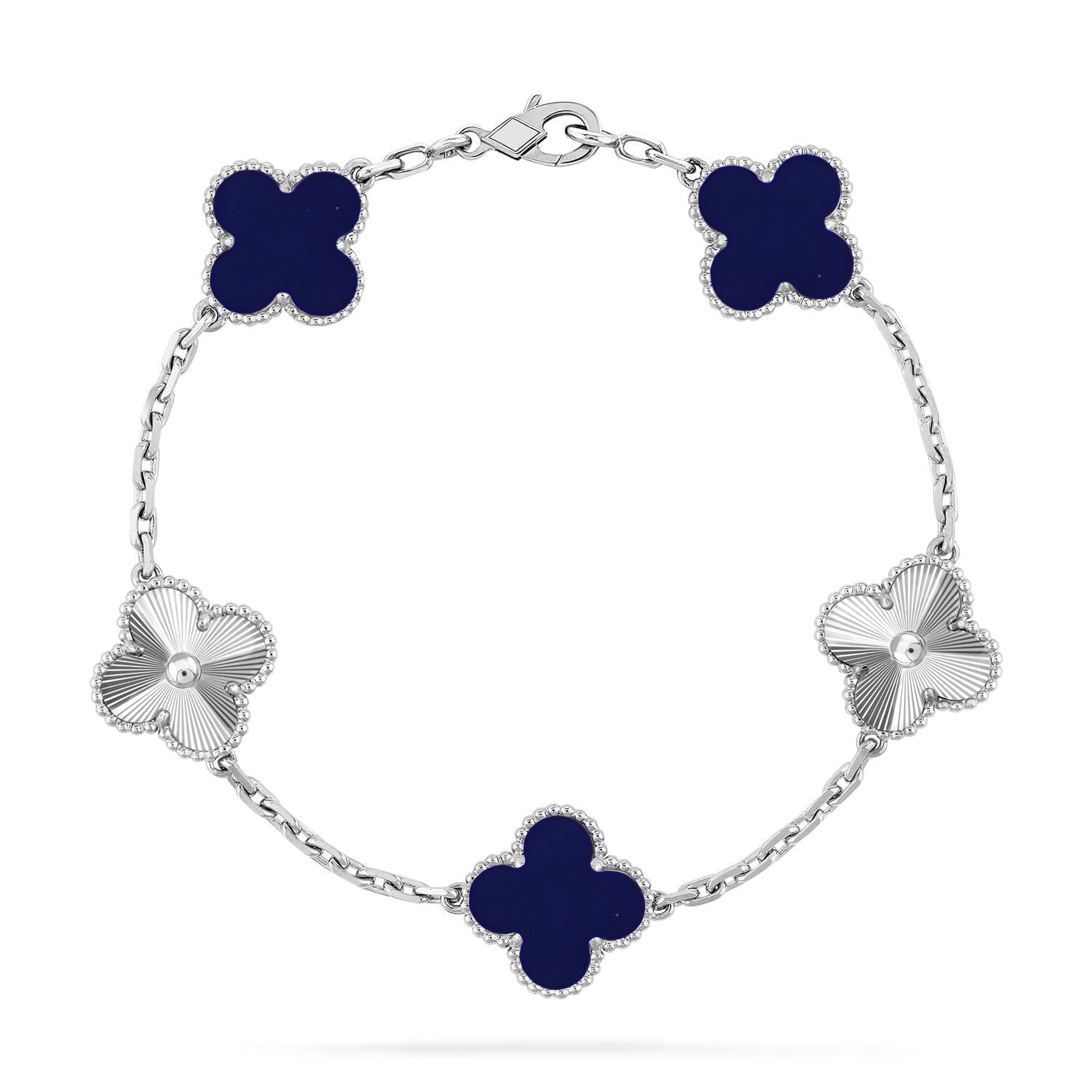 Van Cleef & Arpels CLOVER 5 MOTIF LAPIS LAZULI BRACELET COLLECTION - Image 10