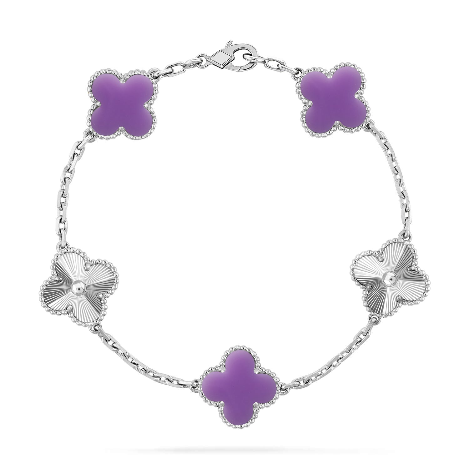 Van Cleef & Arpels CLOVER 5 MOTIF LIGHT PURPLE BRACELET COLLECTION - Image 10