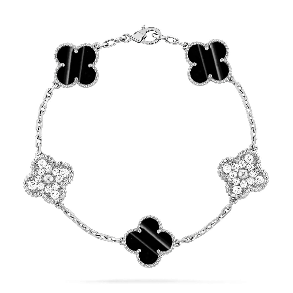 Van Cleef & Arpels CLOVER 5 MOTIF PULSAR STONE BRACELET COLLECTION - Image 9
