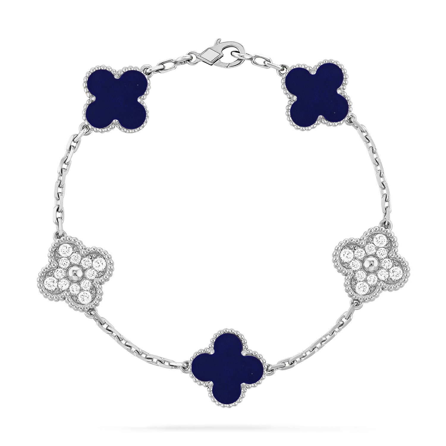 Van Cleef & Arpels CLOVER 5 MOTIF LAPIS LAZULI BRACELET COLLECTION - Image 9
