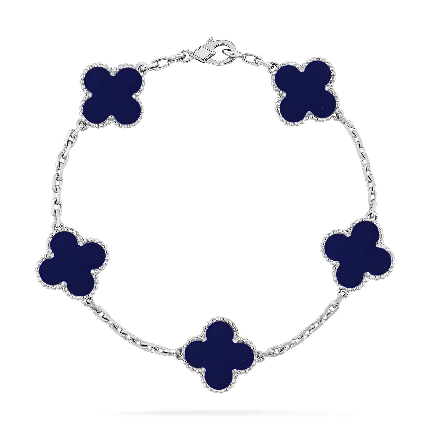 Van Cleef & Arpels CLOVER 5 MOTIF LAPIS LAZULI BRACELET COLLECTION - Image 8