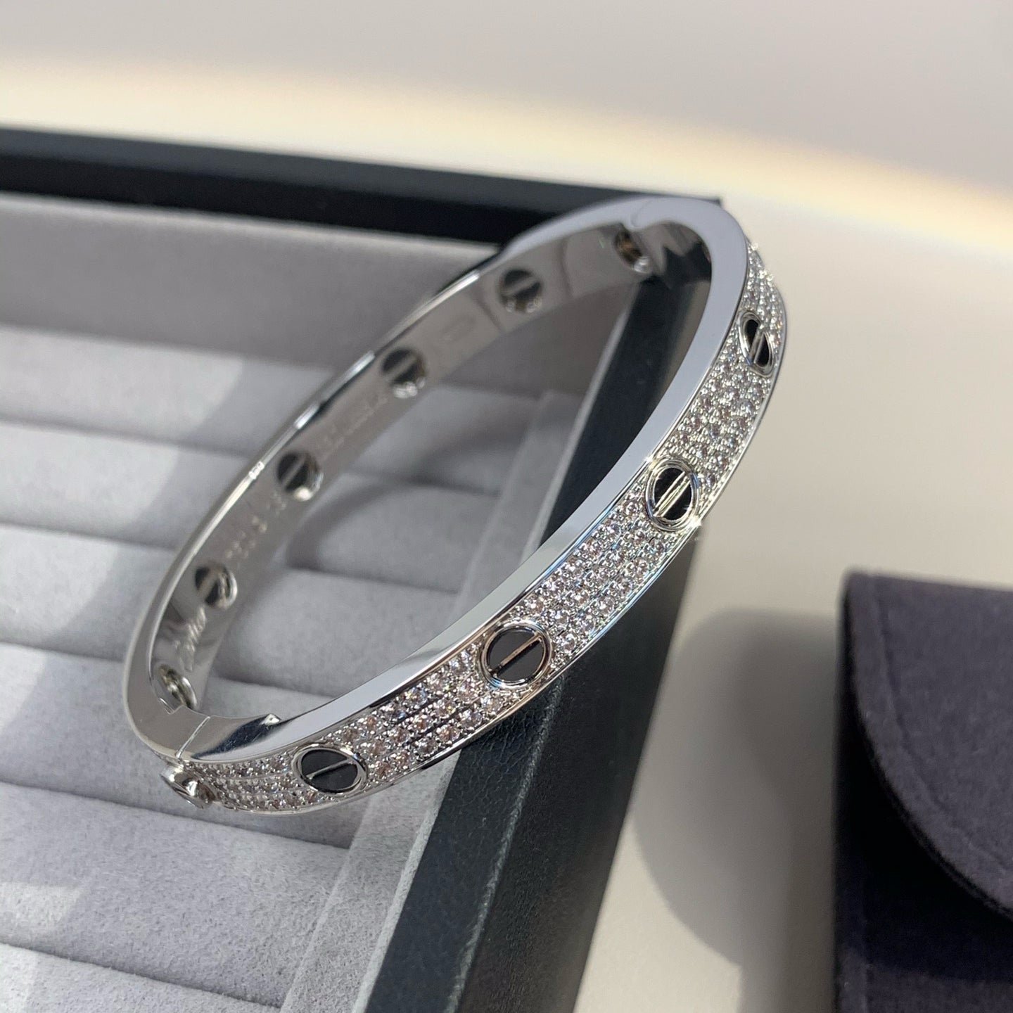 Cartier LOVE BRACELET 6.1MM DIAMOND-PAVED CERAMIC - Image 6