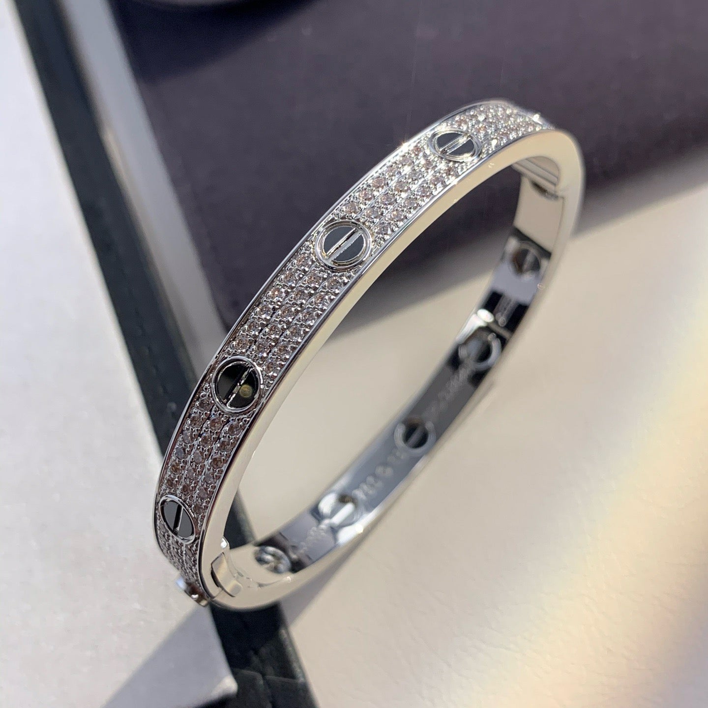 Cartier LOVE BRACELET 6.1MM DIAMOND-PAVED CERAMIC - Image 8