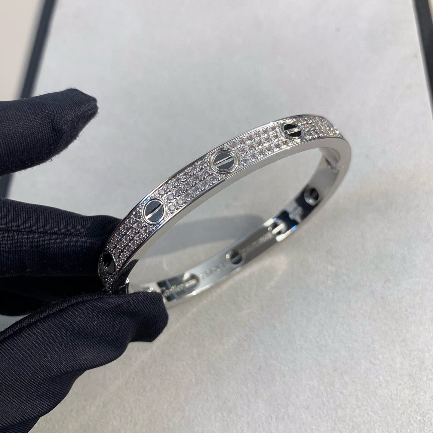 Cartier LOVE BRACELET 6.1MM DIAMOND-PAVED CERAMIC - Image 9
