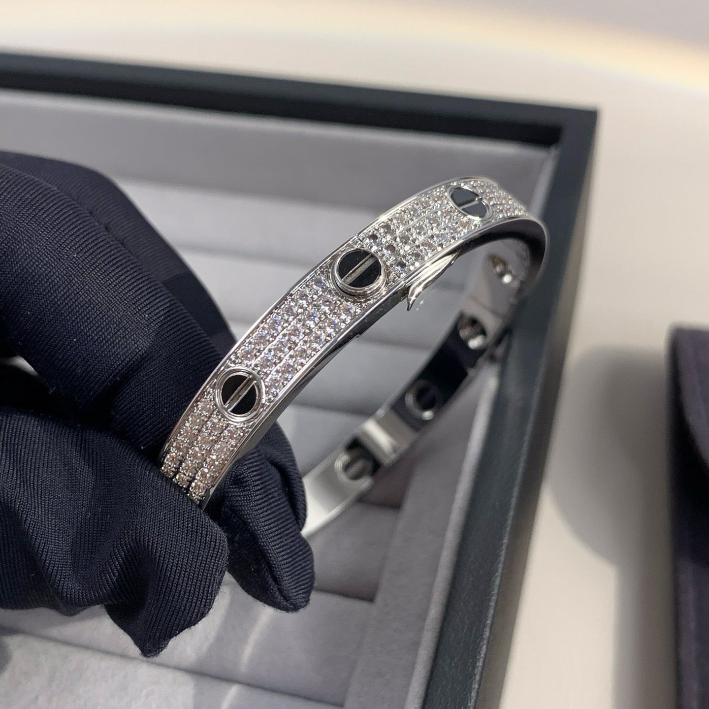 Cartier LOVE BRACELET 6.1MM DIAMOND-PAVED CERAMIC - Image 10