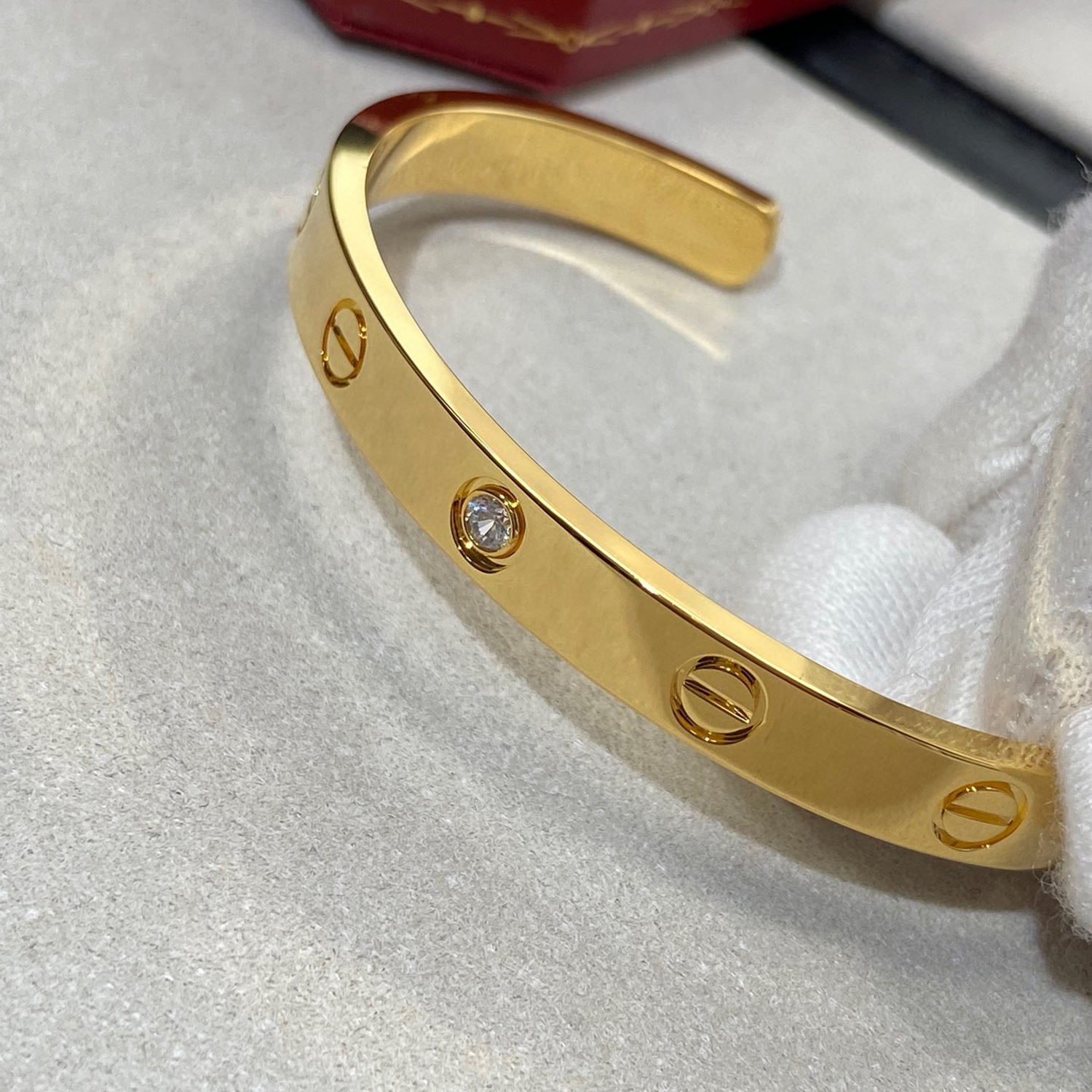 Cartier LOVE BRACELET 6.1MM 1 DIAMOND OPEN CUFF - Image 6
