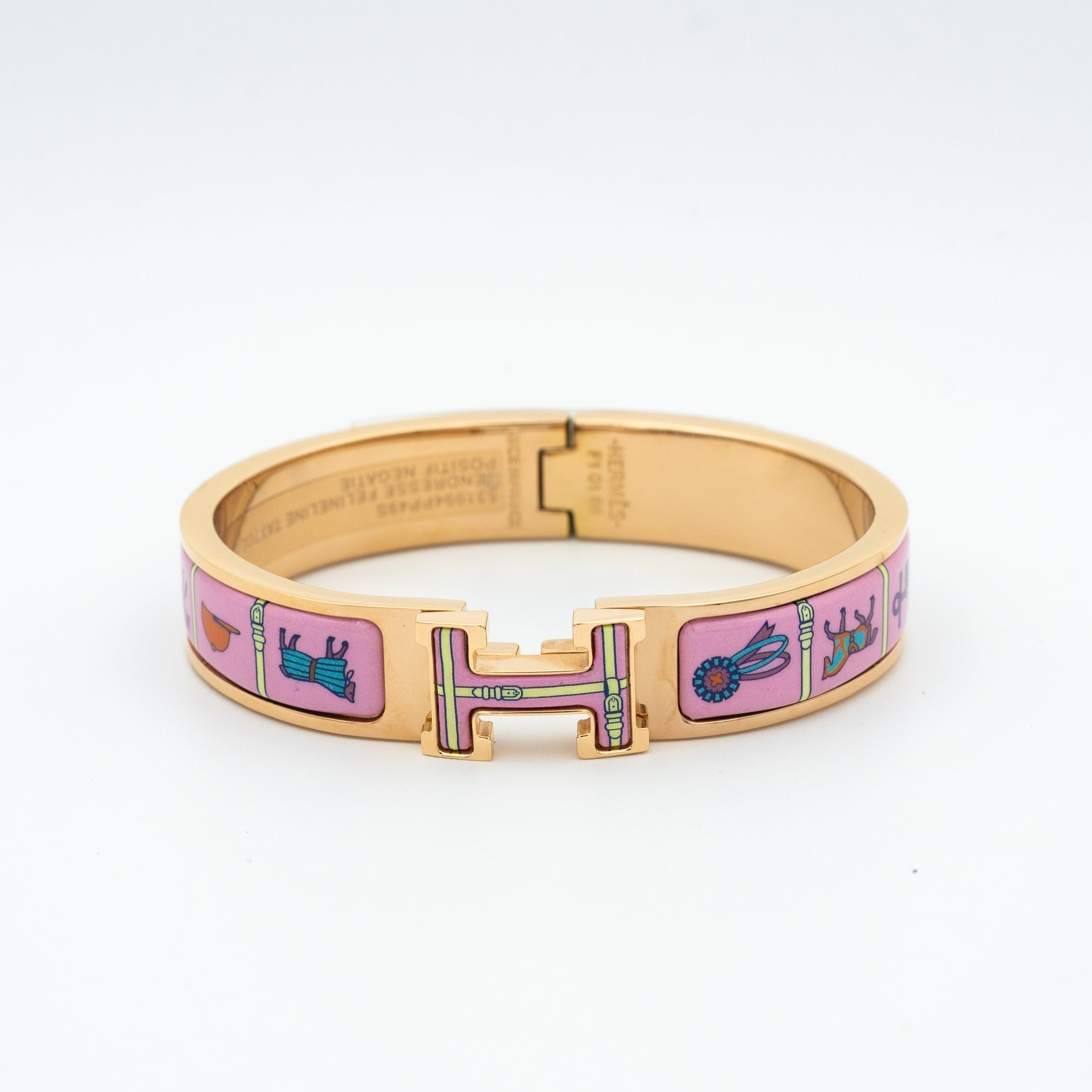 Hermès H PINK GOLD BRACELET PINK CERAMIC