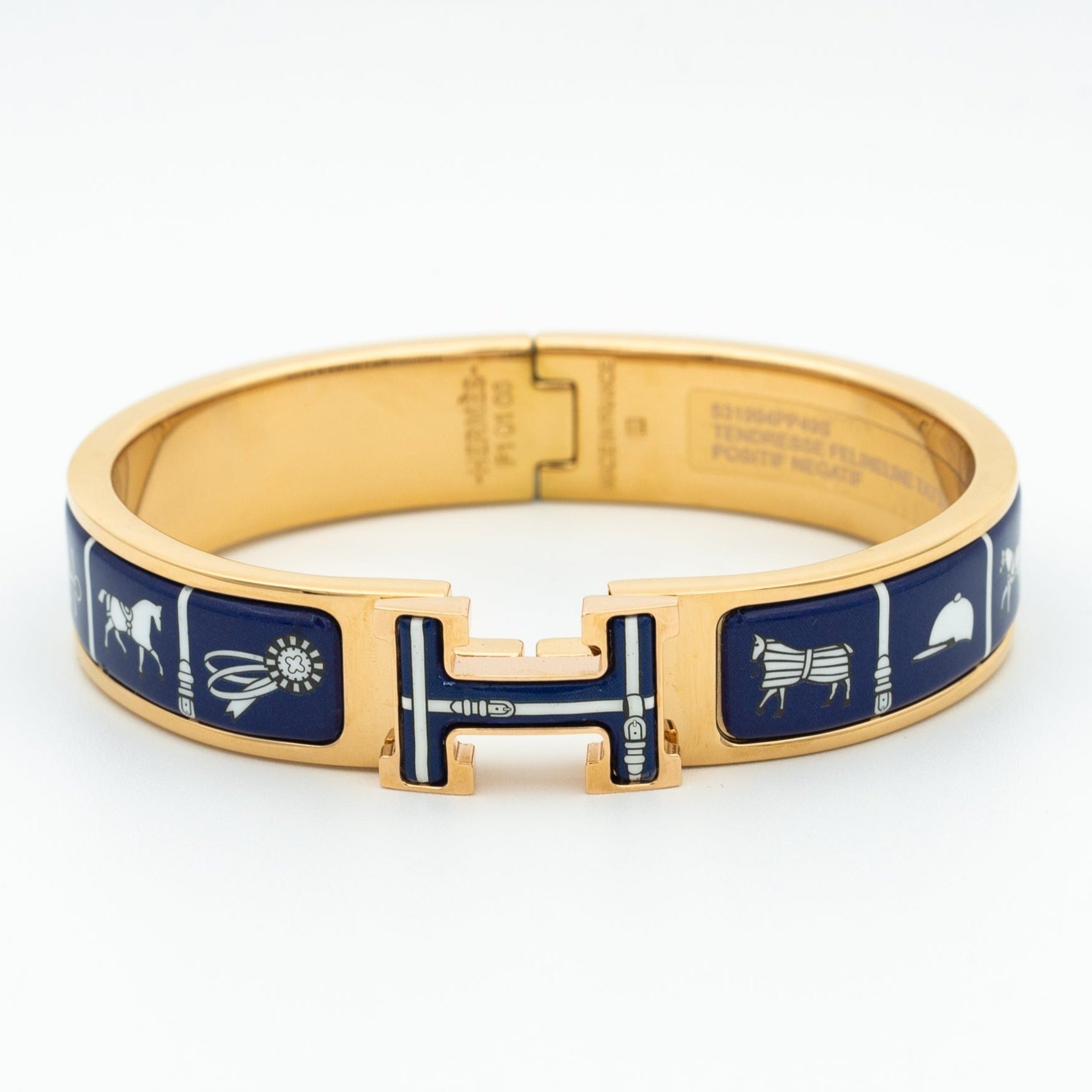 Hermès H BRACELET BLUE CERAMIC