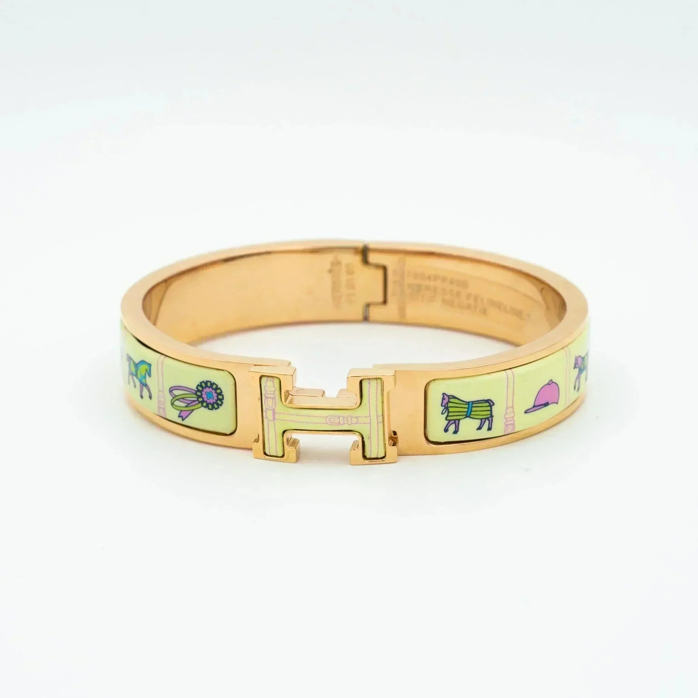 Hermès H PINK GOLD BRACELET CREAM CERAMIC