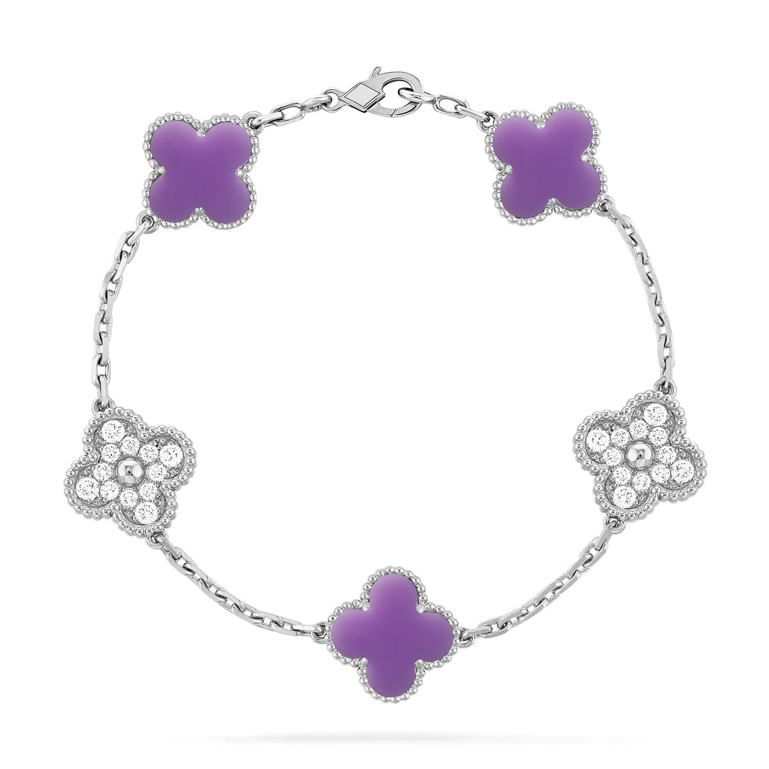 Van Cleef & Arpels CLOVER 5 MOTIF LIGHT PURPLE BRACELET COLLECTION - Image 9