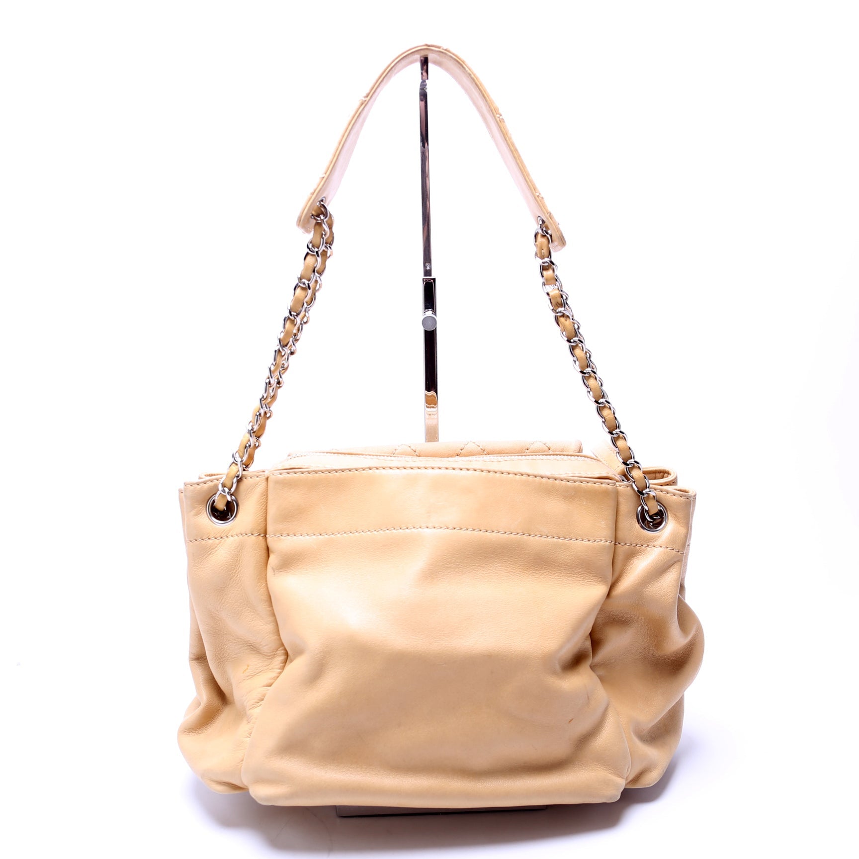 Chanel CC Pocket Accordion Shoulder Lambskin 10M Tan Bag - Image 3