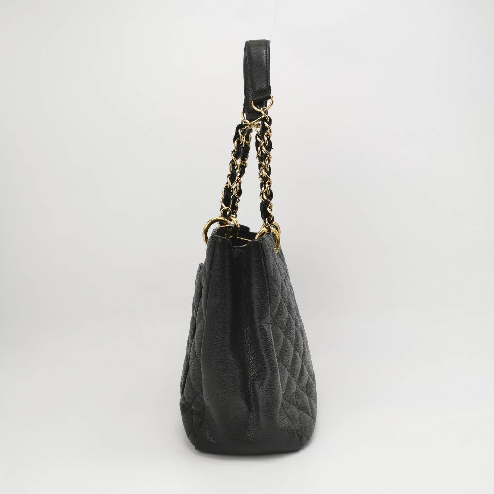 Chanel GST Grand Shopping Tote 2011 Black Caviar Leather PM Medium - Image 3