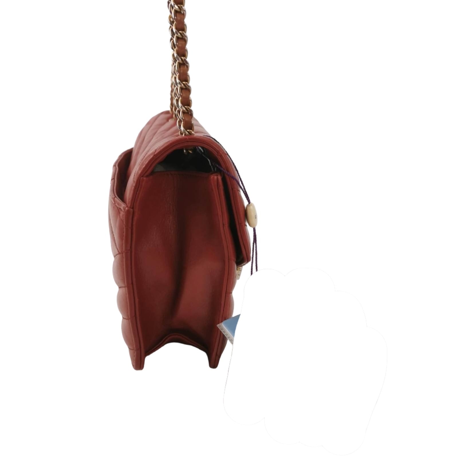 Chanel Gabrielle Flap Bag 2011-2012 Chevron Leather Medium Red Shoulder Bag - Image 3