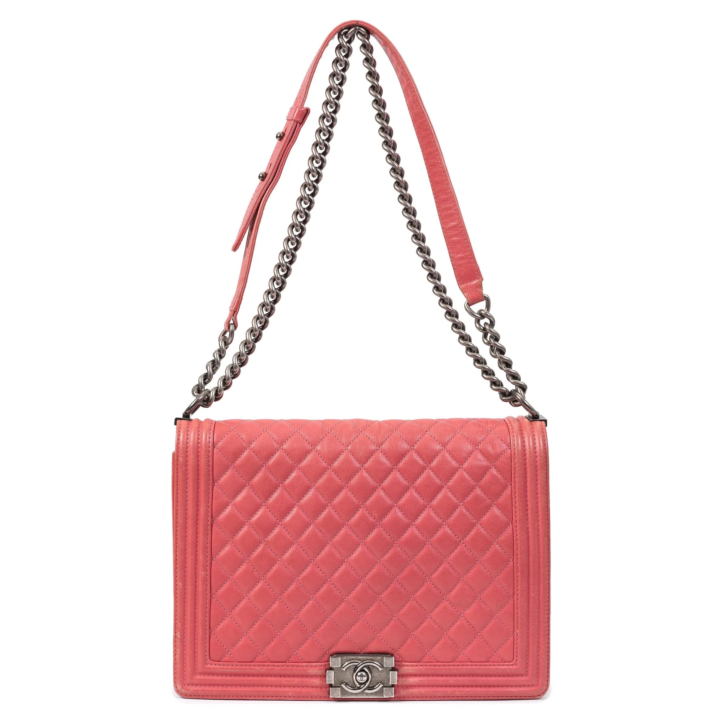 CHANEL CALFSKIN QUILTED LARGE BOY FLAP BAG - Image 2