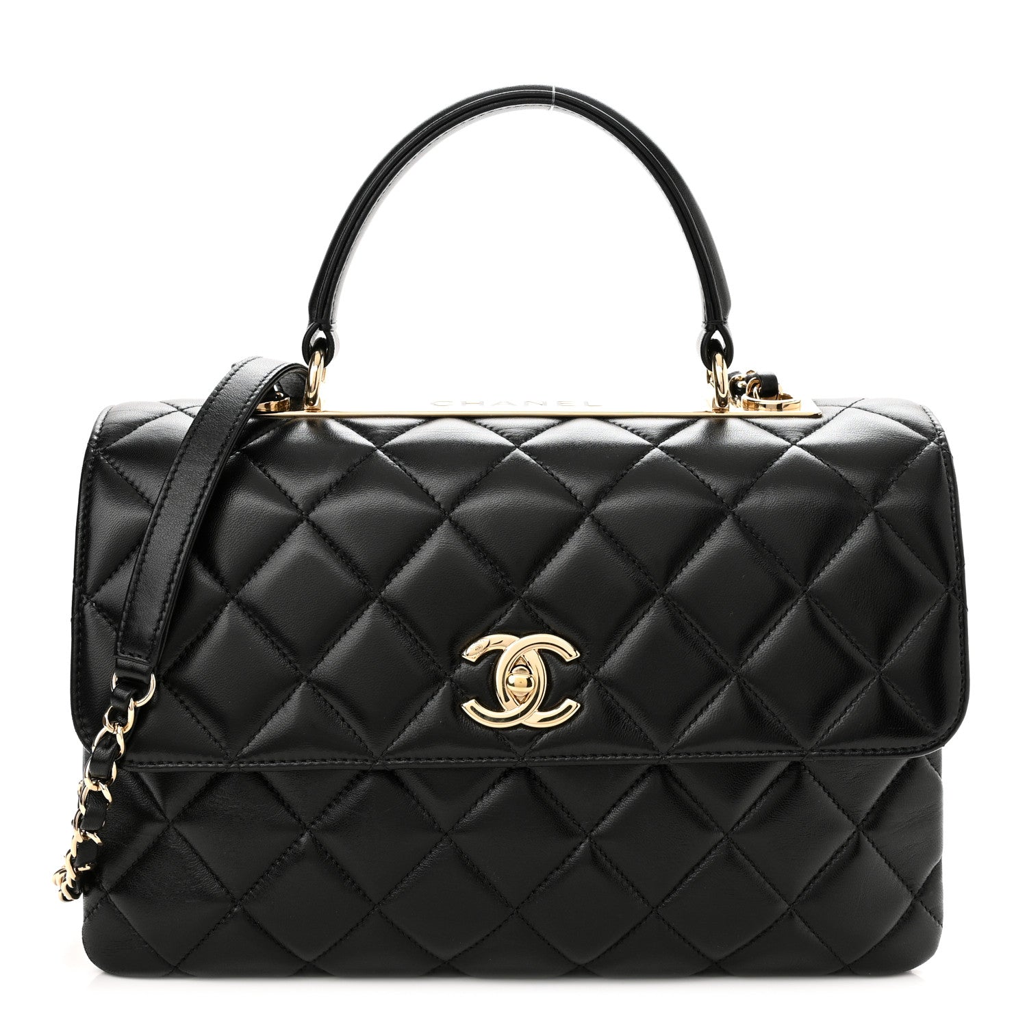 CHANEL QUILTED LAMBSKIN MEDIUM TRENDY CC HANDLE FLAP BAG