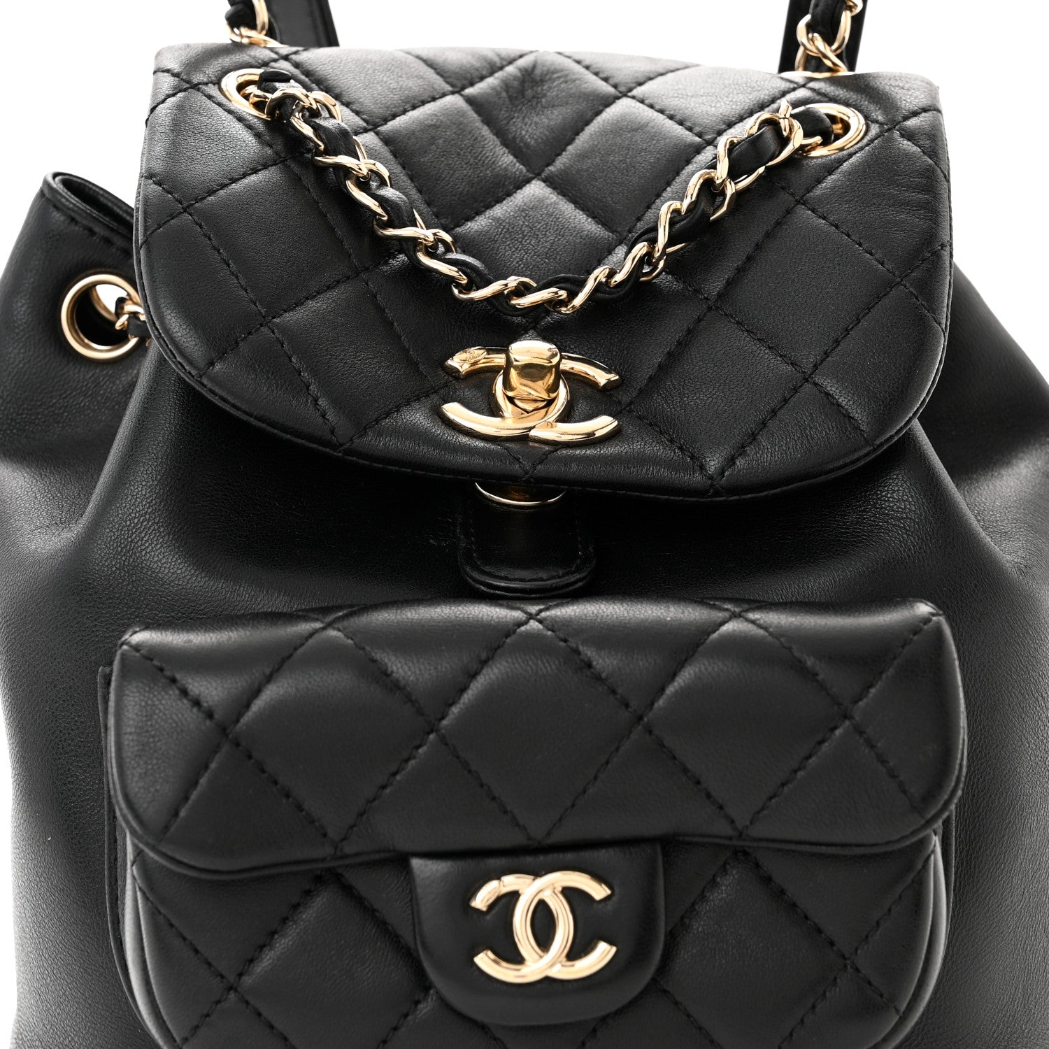 CHANEL CC QUILTED LAMBSKIN MINI DUMA BACKPACK - Image 3