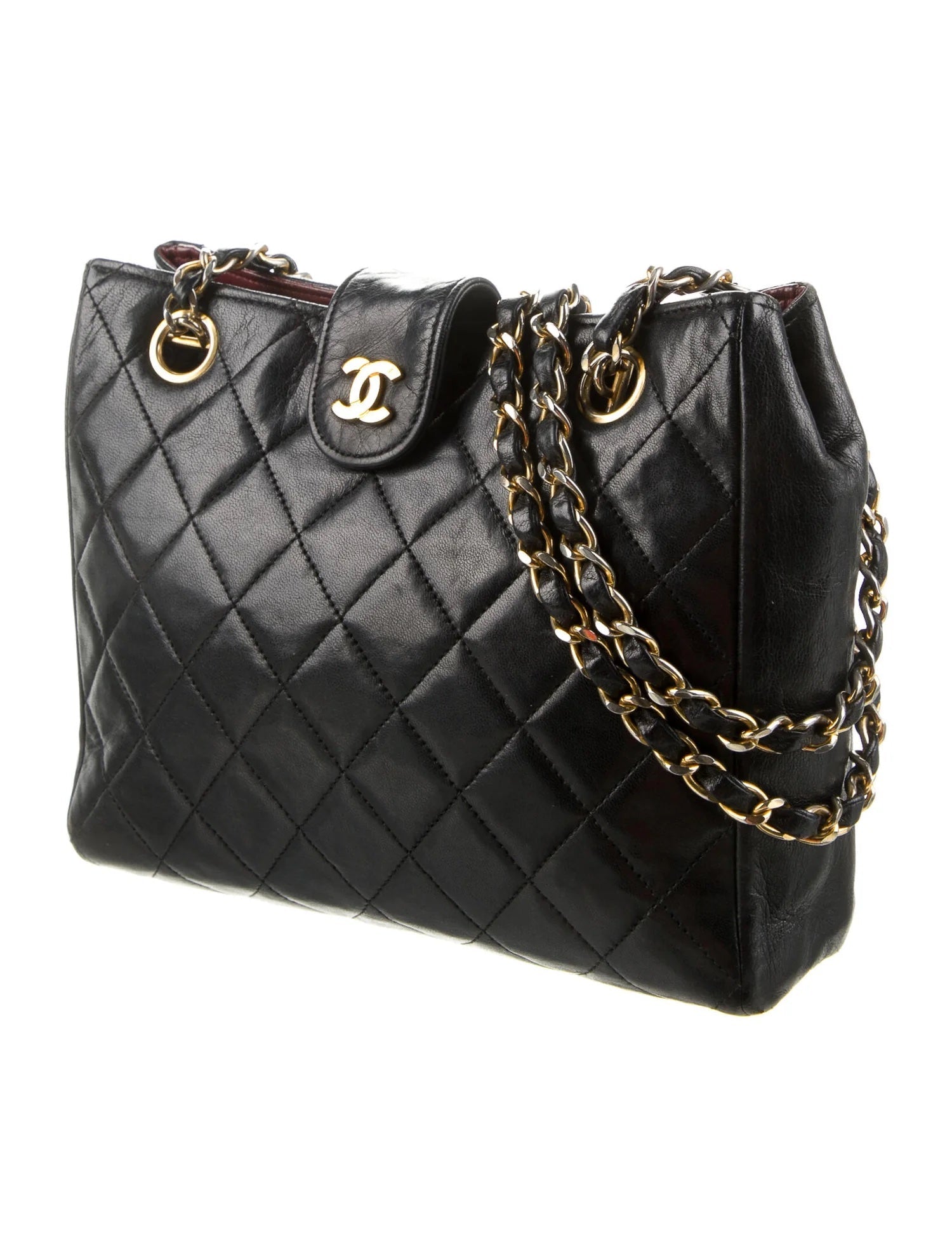 CHANEL CC QUILTED LAMBSKIN TOTE BAG