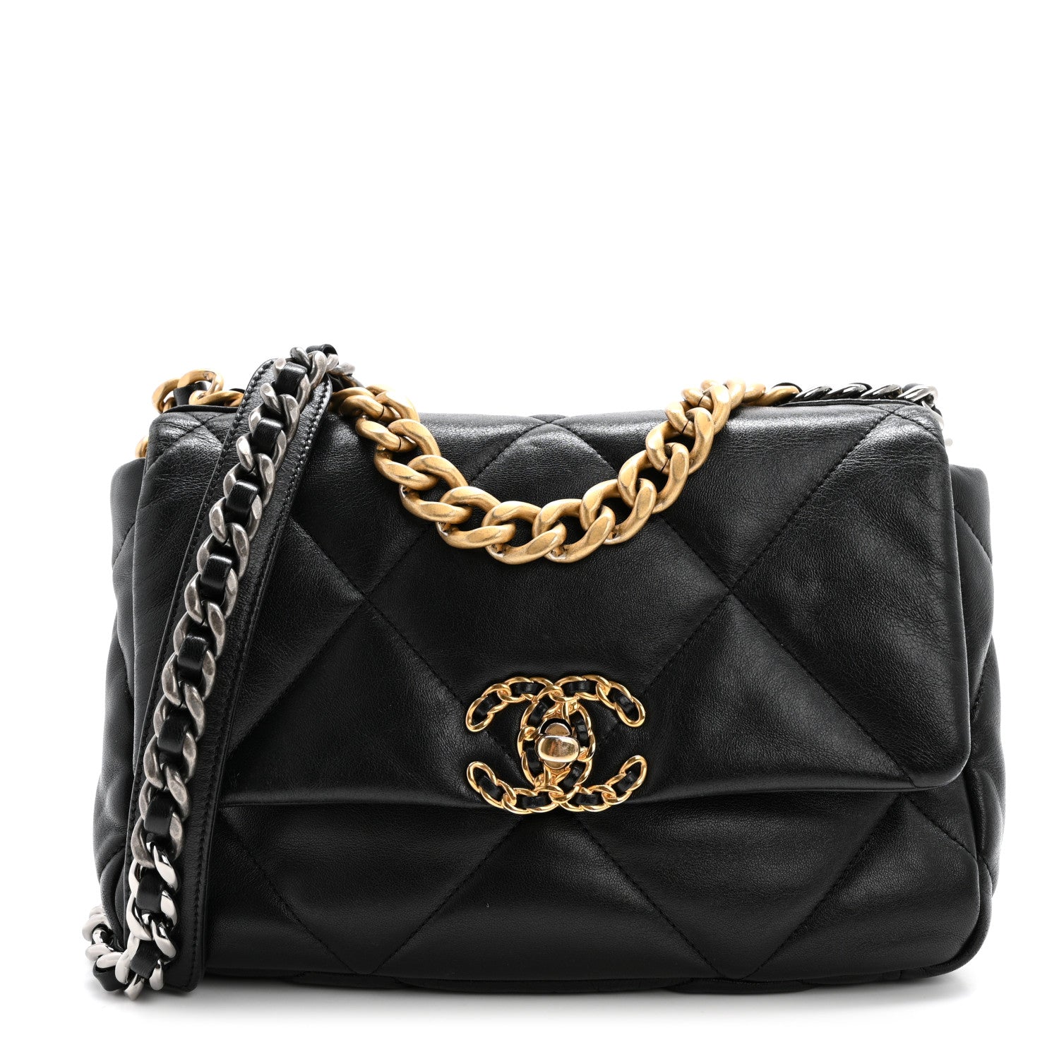 CHANEL QUILTED LAMBSKIN MEDIUM CHANEL 19 FLAP BAG - Image 2
