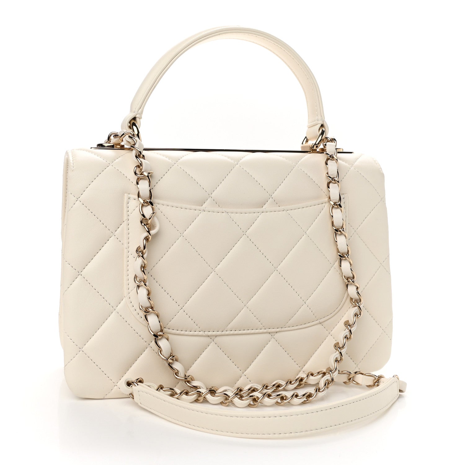 CHANEL QUILTED LAMBSKIN SMALL TRENDY CC HANDLE FLAP BAG - Image 4