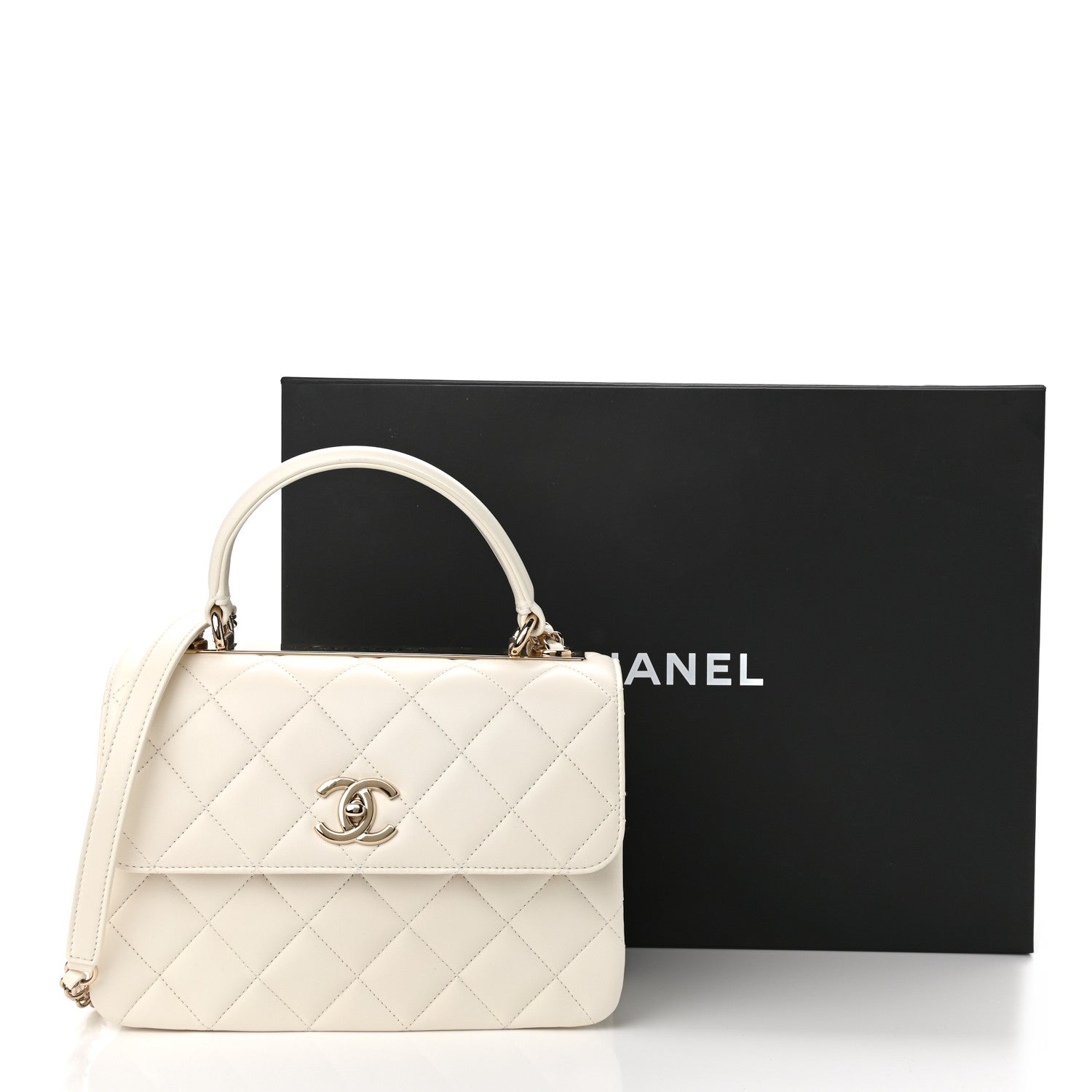 CHANEL QUILTED LAMBSKIN SMALL TRENDY CC HANDLE FLAP BAG - Image 3