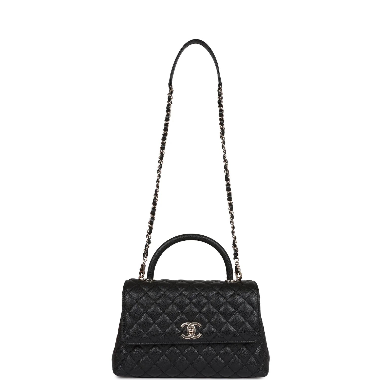 CHANEL CAVIAR QUILTED COCO HANDLE 21P MEDIUM SHOULDER BAG - Image 4
