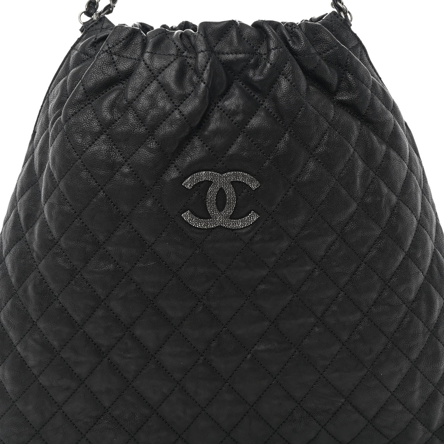 CHANEL GLAZED CAVIAR LEATHER QUILTED LARGE ELASTIC SHOULDER BAG - Image 4