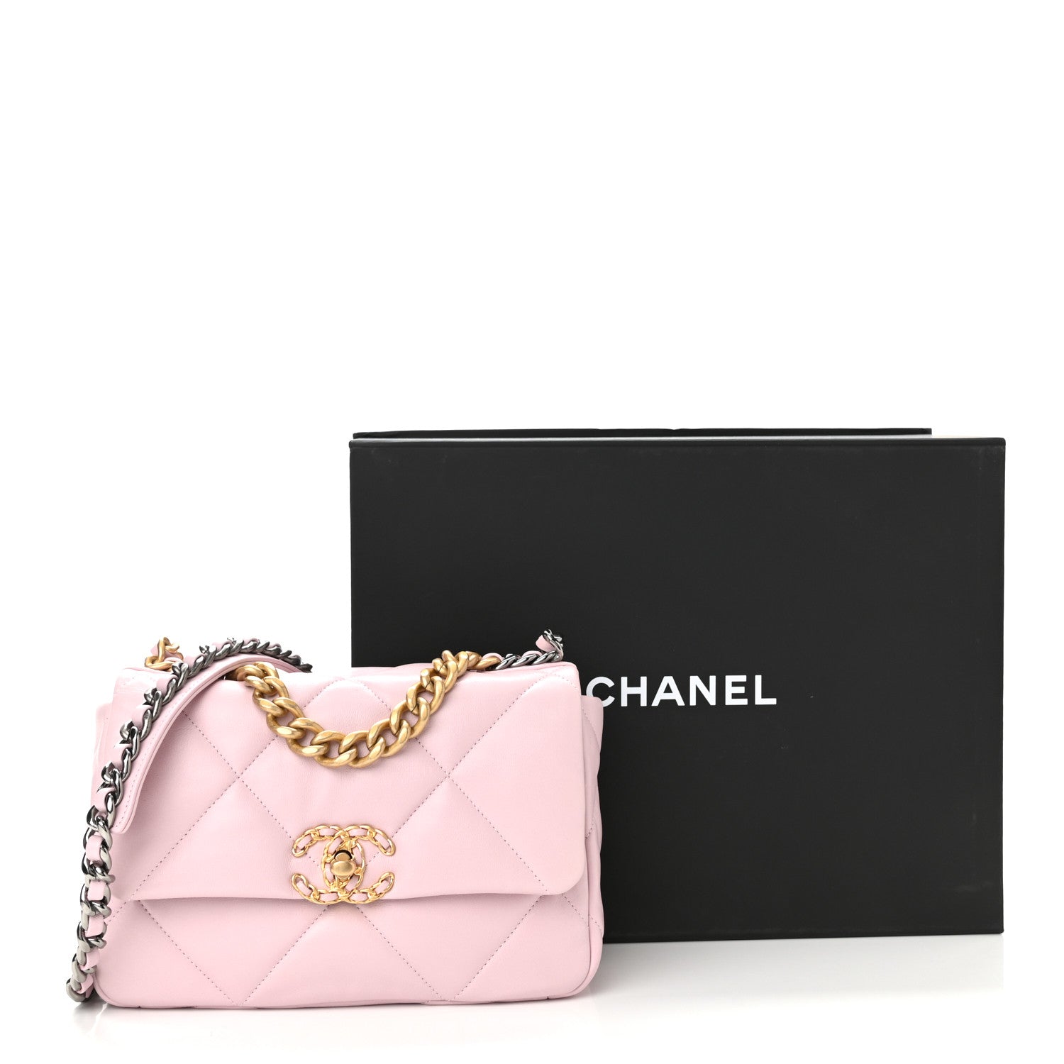 CHANEL QUILTED GOATSKIN MEDIUM CHANEL 19 FLAP BAG - Image 3