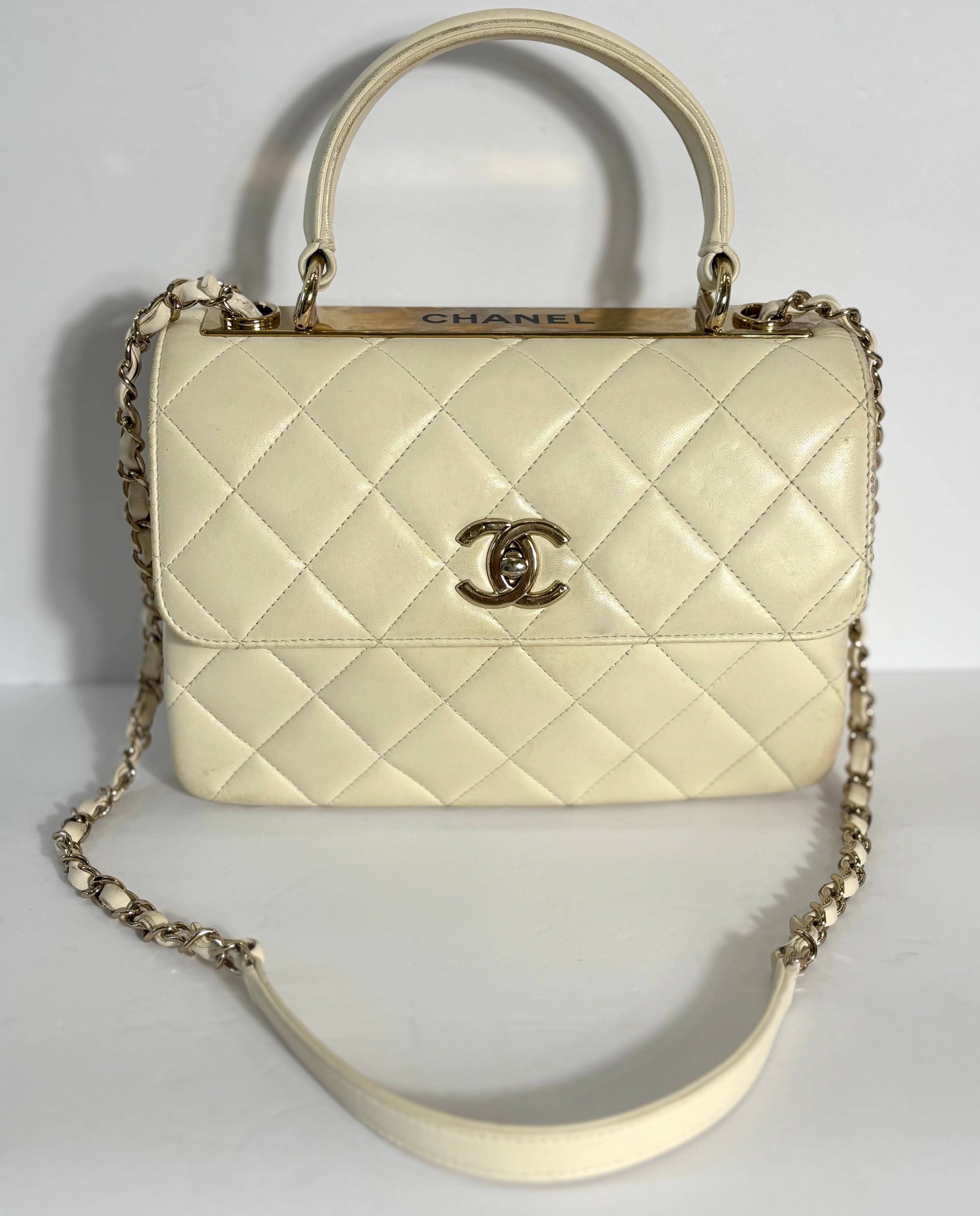 CHANEL QUILTED LAMBSKIN SMALL TRENDY CC HANDLE FLAP BAG - Image 2