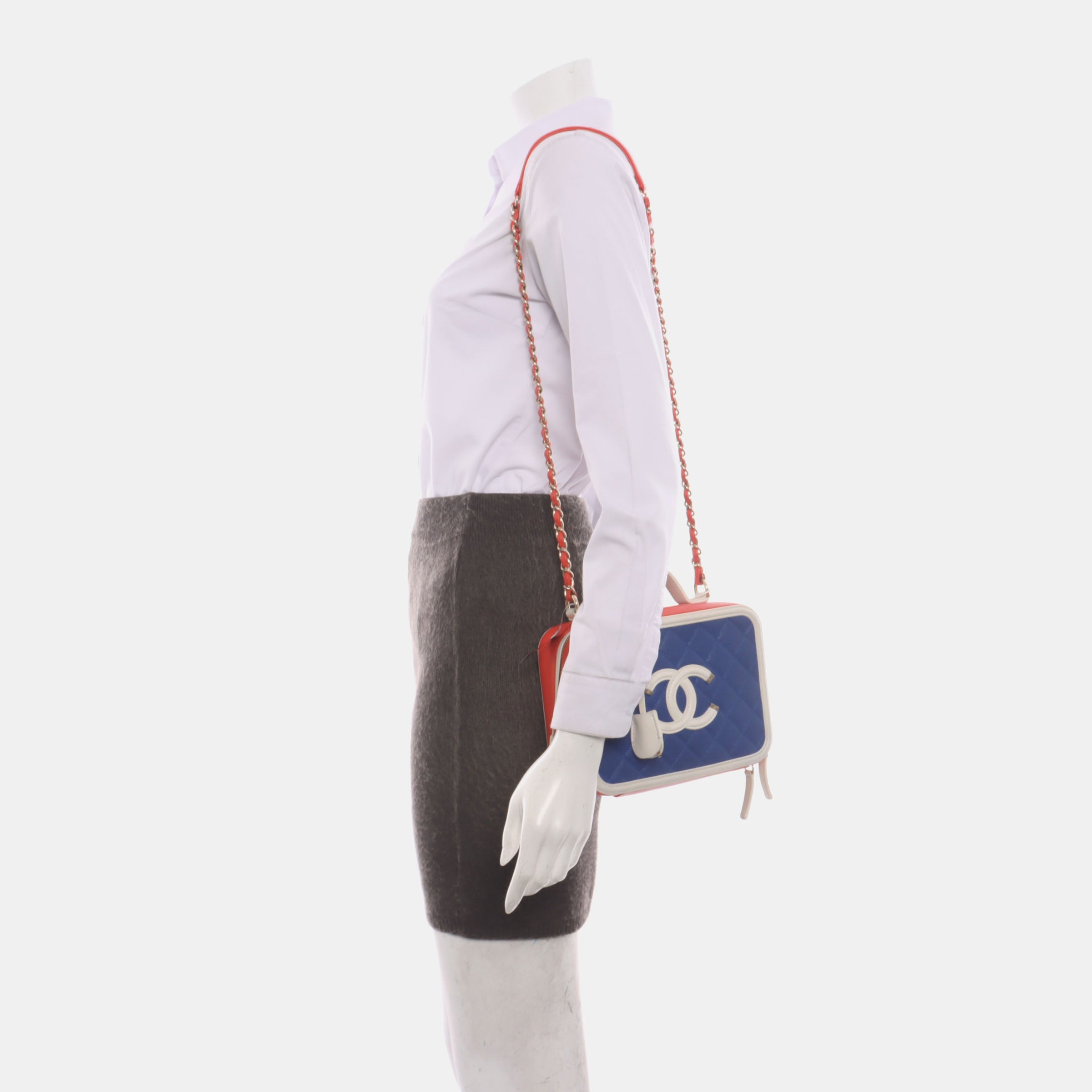 Chanel Filigree Medium Vanity Case Tricolor Caviar Leather, 2018-2019 - Image 2