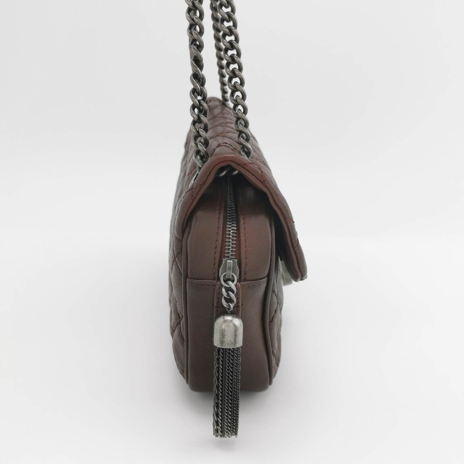 Chanel 2013 Paris-Edinburgh Medium Burgundy Flap Shoulder Bag - Image 3